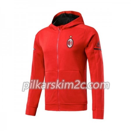 AC Milan Kurtka Treningowa Kapturem 2017-18 Czerwony